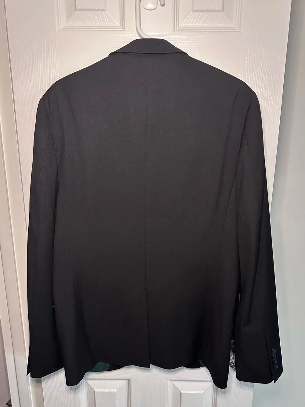 Primark Black Men's Two-Button Blazer with Green Lining
